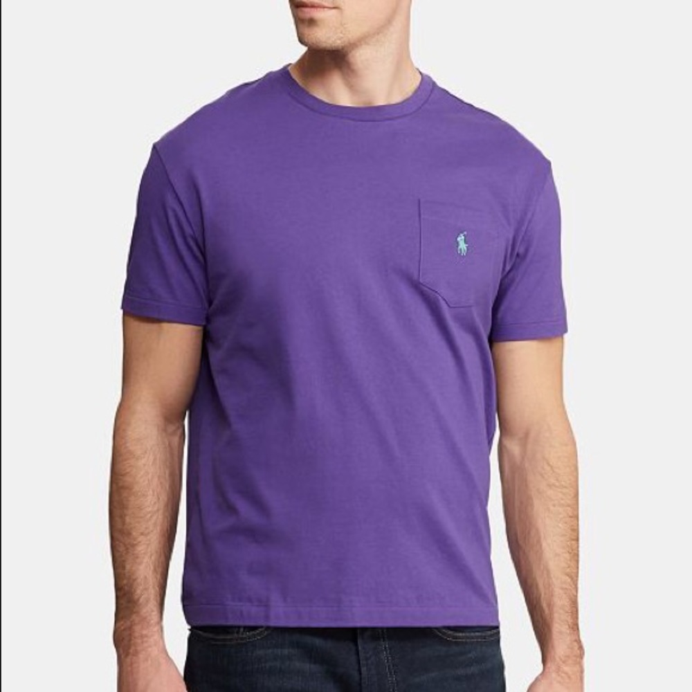 Polo Ralph Lauren Purple Crew Neck Pocket T-Shirt